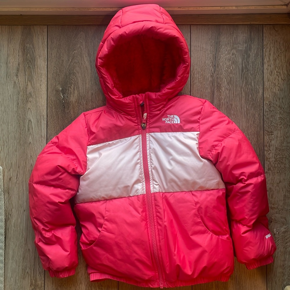 Kids pink north face puffer jacket 6T